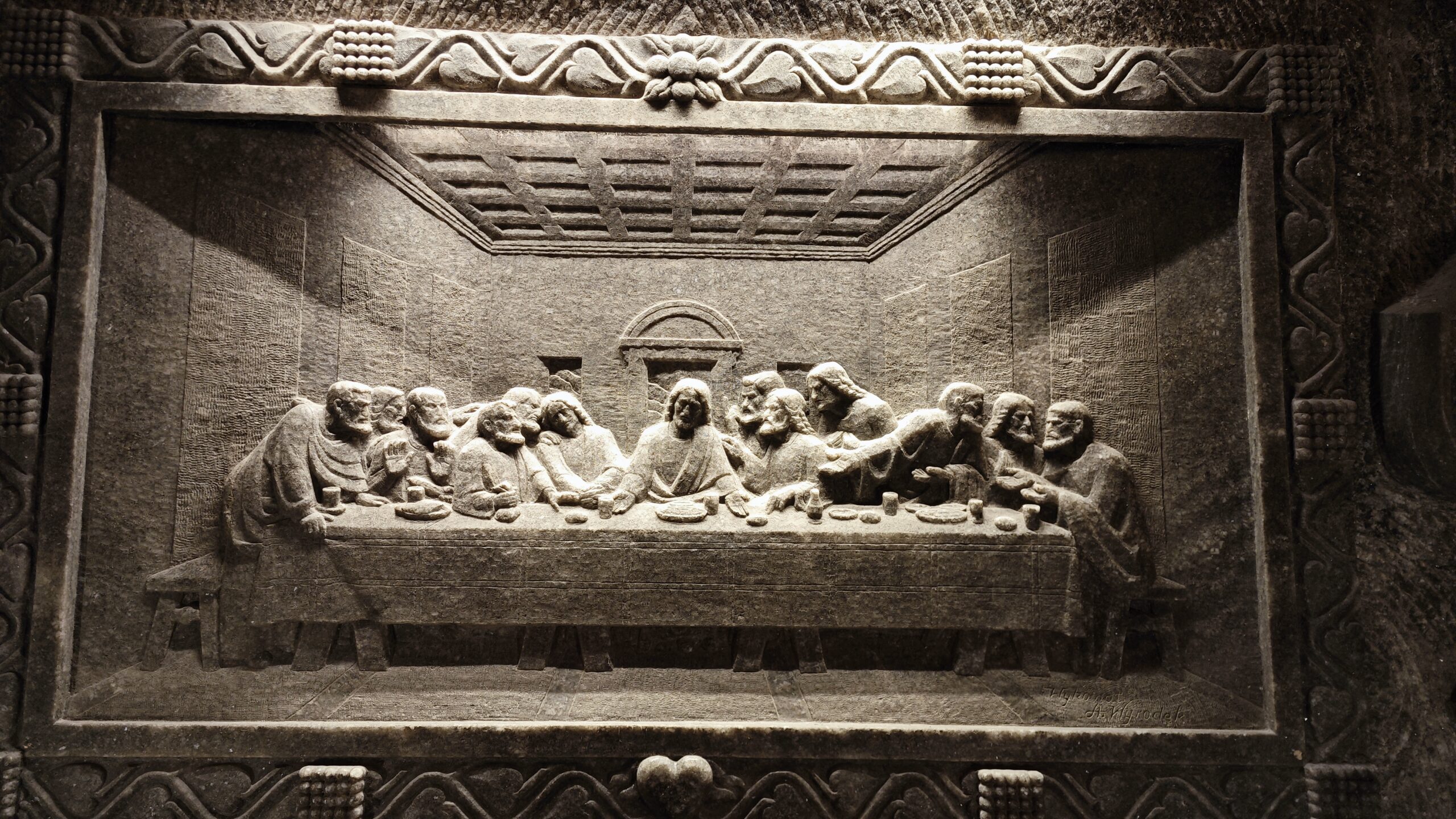 Polonia_Cracovia_15 - Miniere di Wieliczka 52 L'ultima cena incisa nel sale